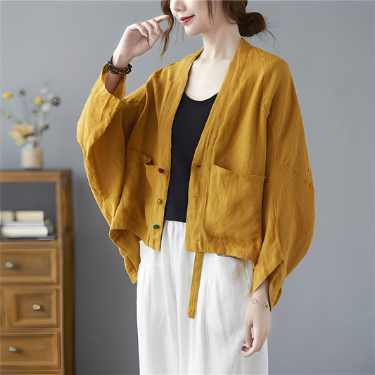 Shelia - Lockerer kurzer Cardigan mit Taschen