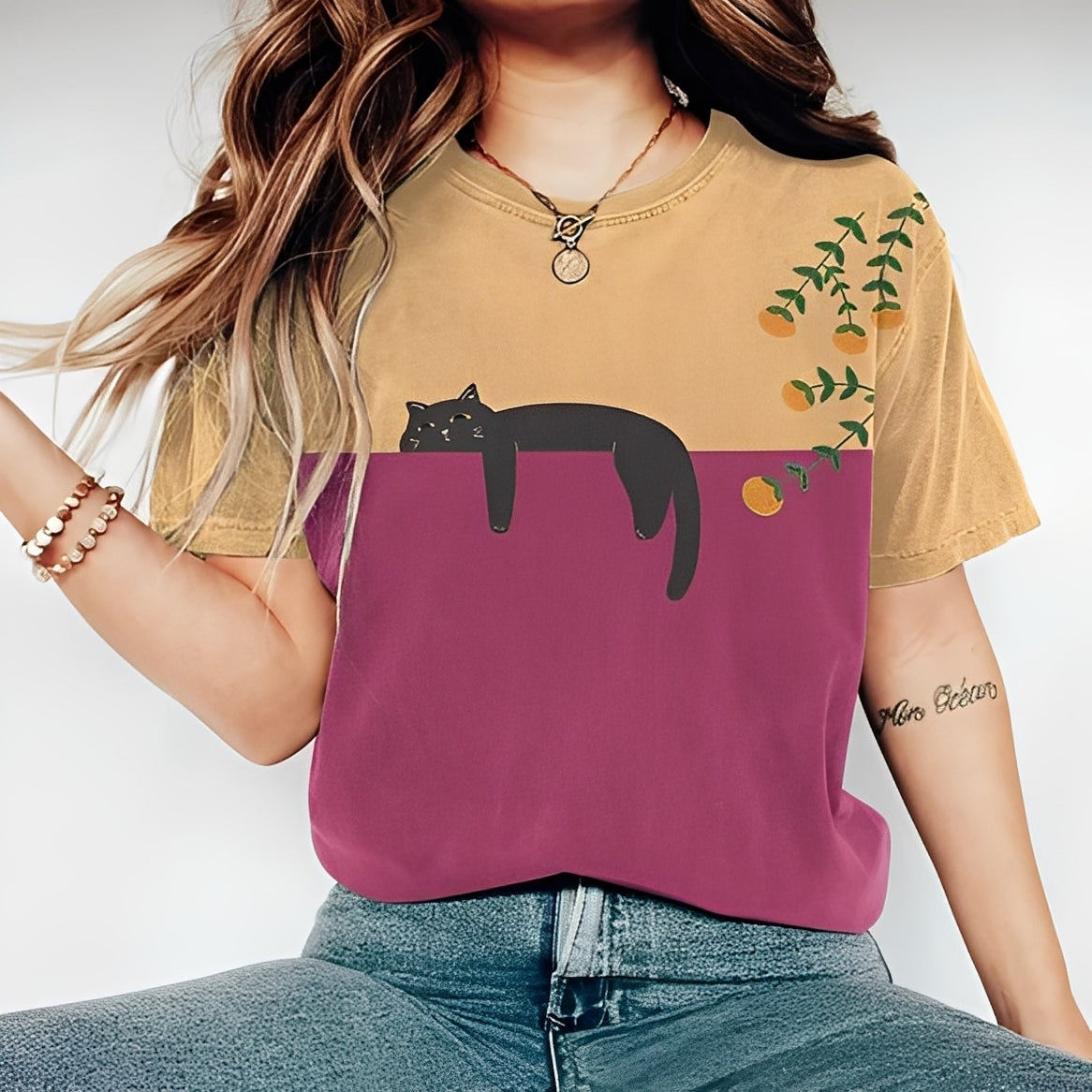 Alvina - Lässiges T-Shirt mit Motiv für Damen