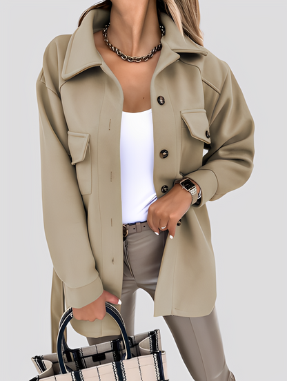 Tiffanie - Moderne, leichte Wolljacke mit Reverskragen für Damen