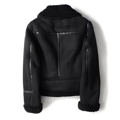 Yasmine - Warme Bikerjacke aus Lammfell für Damen