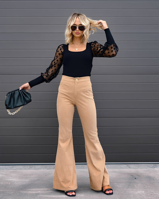 Deziree - Lässige Flare-Hose mit hoher Taille für Damen
