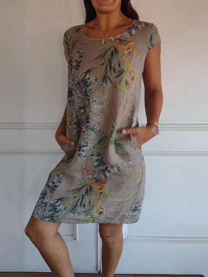 Britt – Kleid mit Muster und rundem Kragen