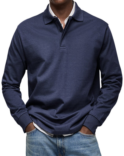 Dewey - Schlichtes Langarm-Poloshirt für Herren