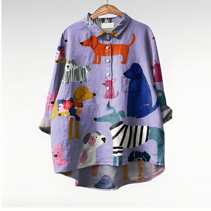 Eyden - Damenbluse mit langen Ärmeln und kreativem Design