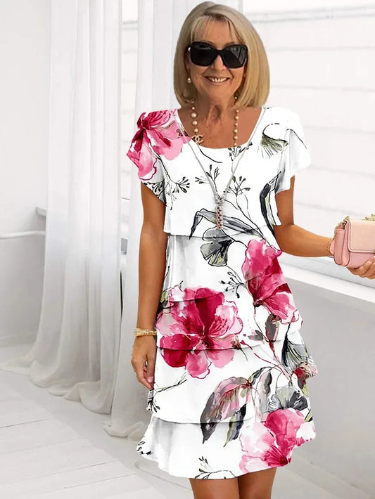 Cersei - Blumen-Minikleid mit Volants Leicht & Weiblich