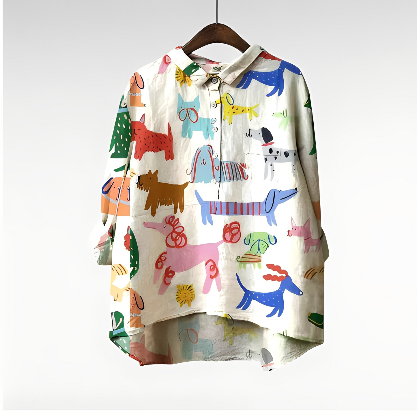 Eyden - Damenbluse mit langen Ärmeln und kreativem Design