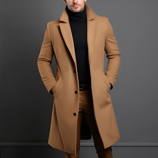 Kristopher - Klassischer langer Wollmantel für Herren