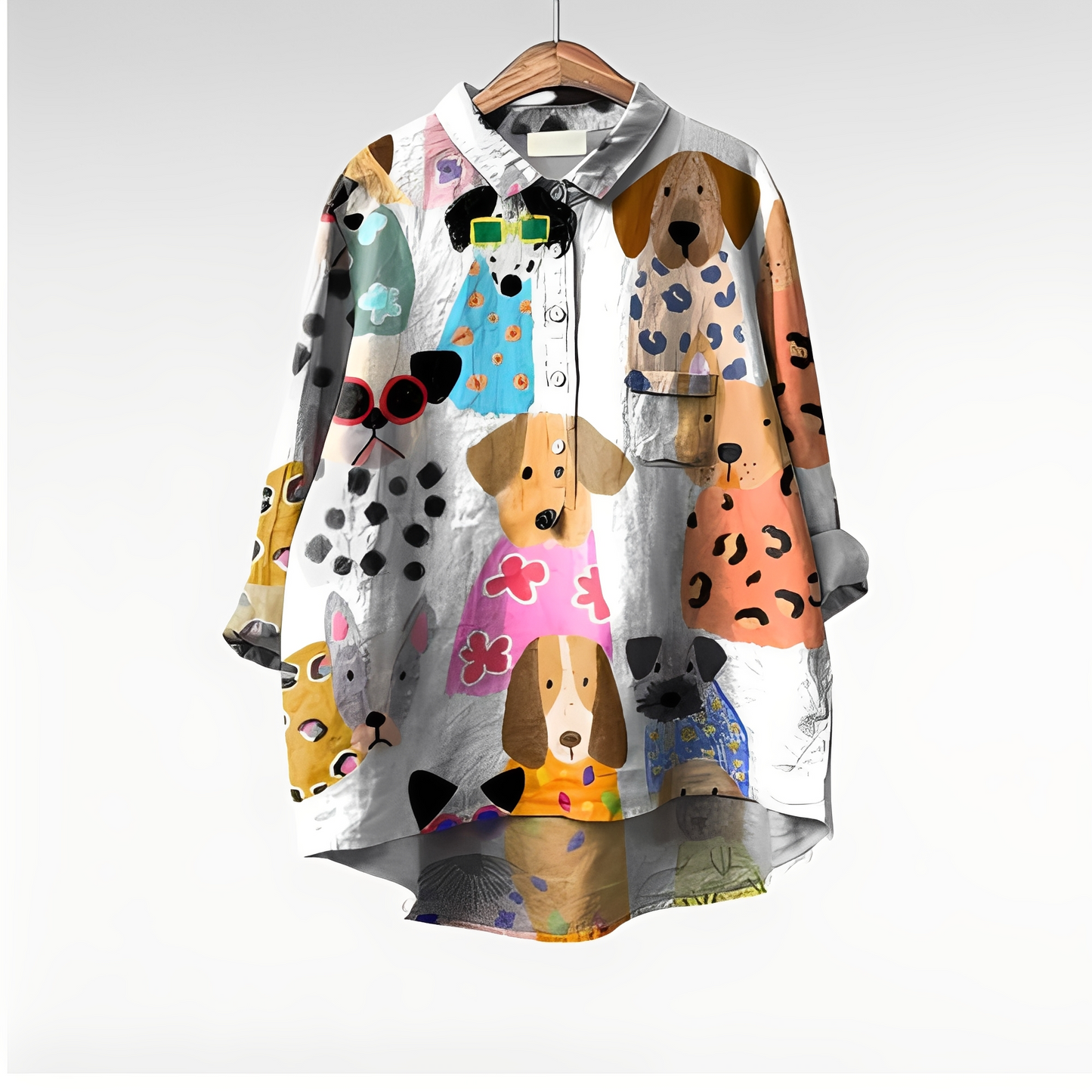 Eyden - Damenbluse mit langen Ärmeln und kreativem Design