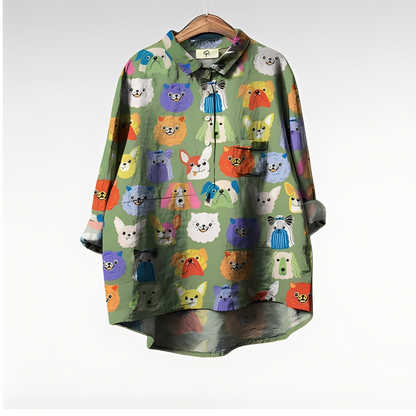 Eyden - Damenbluse mit langen Ärmeln und kreativem Design