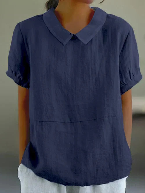 Amalie - Locker Geschnittene Bluse mit Kragen