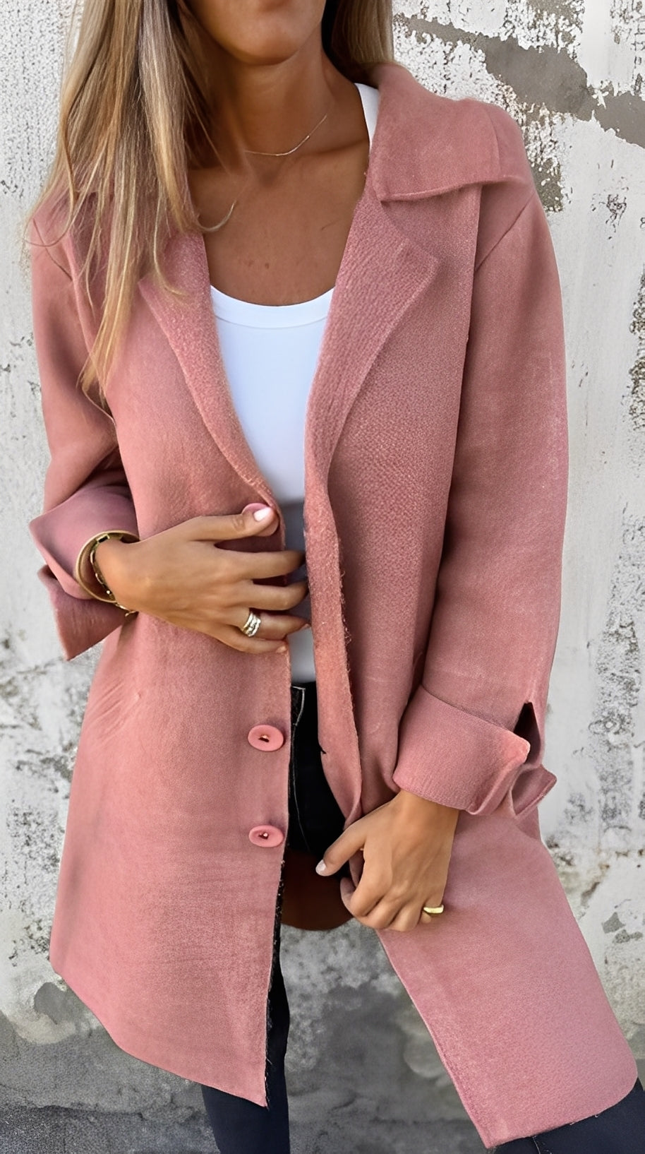 Meridith - Stilvoller langer Mantel mit Reverskragen für Damen