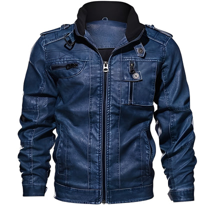 Kevin - Klassische Lederjacke mit Taschen für Herren