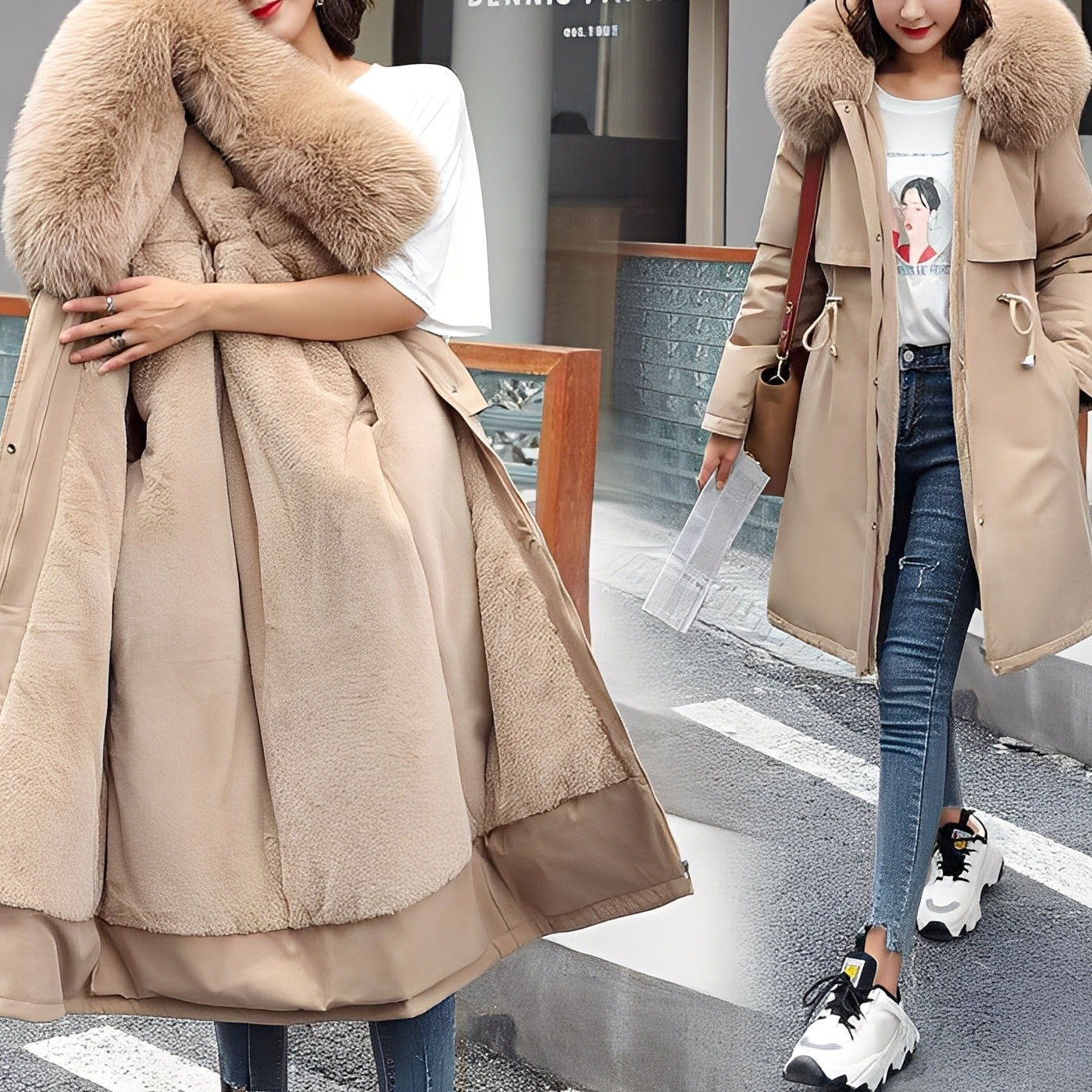 Evette - Stilvoller, warmer, wattierter Mantel mit Kapuze für Damen