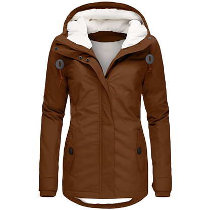 Valary - Wasserdichte Samtjacke mit Kapuze für Damen