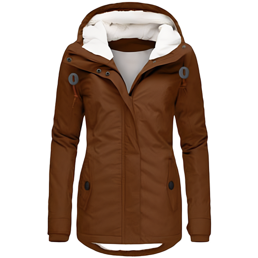 Valary - Wasserdichte Samtjacke mit Kapuze für Damen