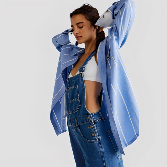 Mildred - Klassische, locker sitzende Jeanslatzhose für Damen