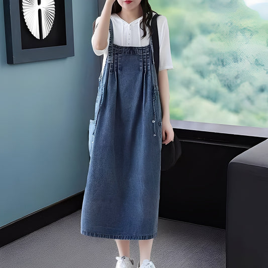 Kelsey - Lässiges Jeanskleid mit Taschen für Damen