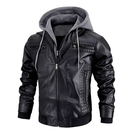 Everard - Klassische Motorradjacke mit Kapuze für Herren