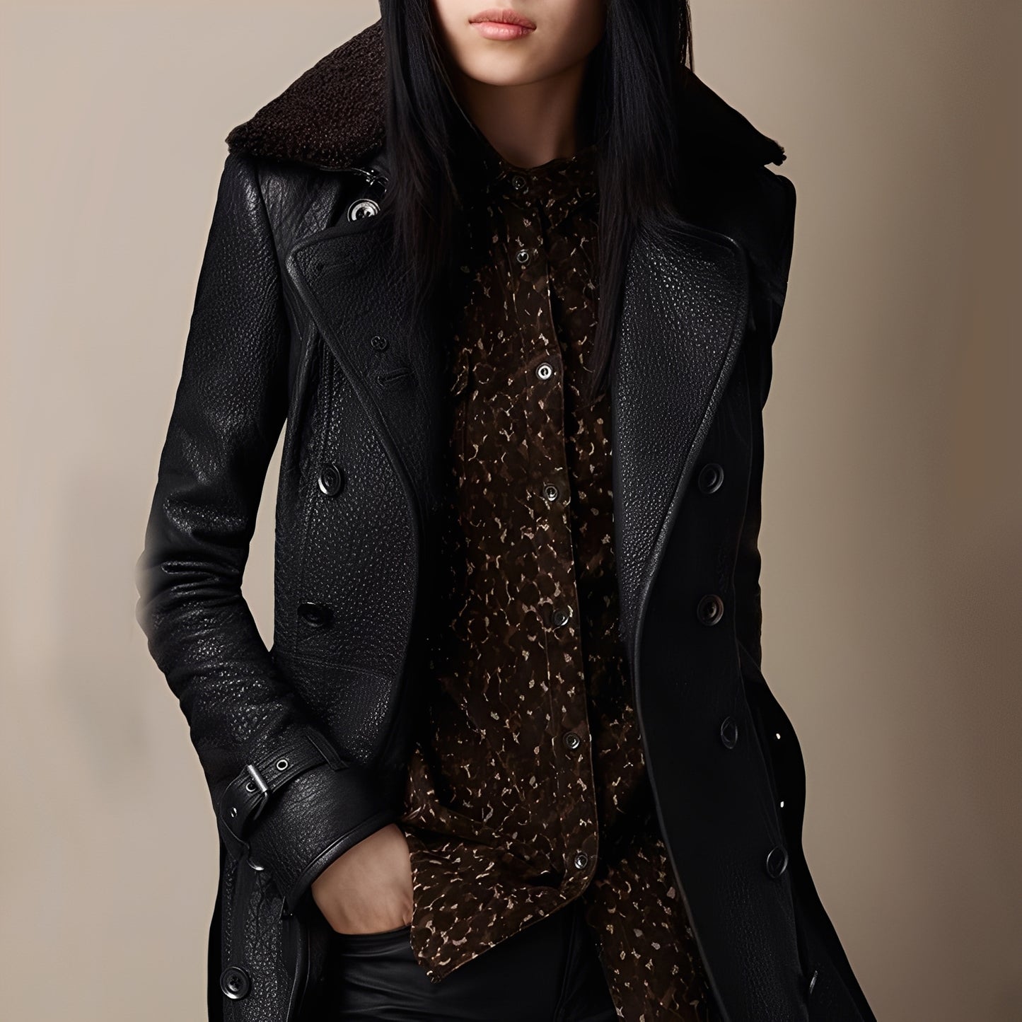 Rachael - Moderner Kunstledermantel für Damen