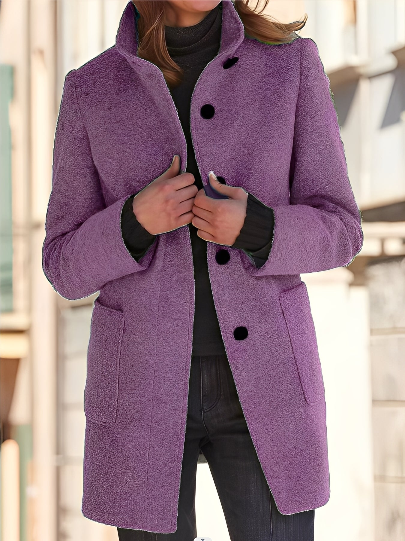 Michele - Winddichter Wollmantel für Damen