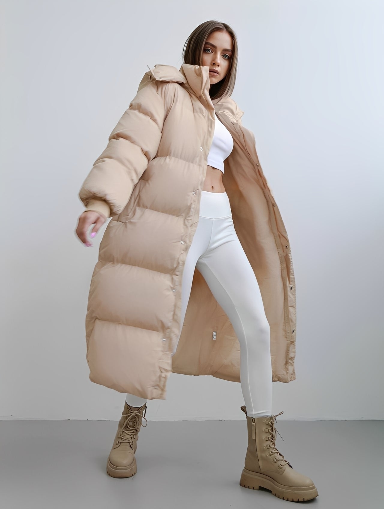 Eloise - Moderner, locker sitzender Mantel mit Kapuze für Damen