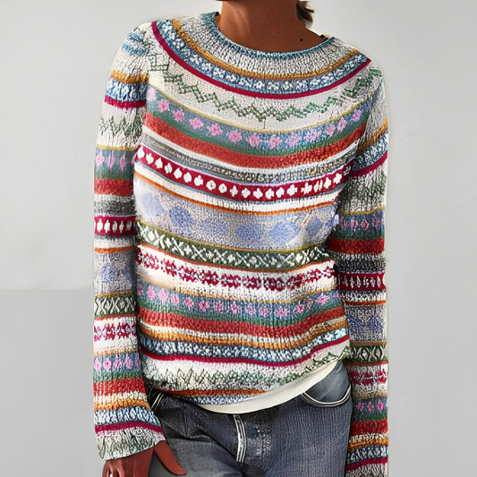 Heather - Klassischer Strickpullover mit Muster für Damen