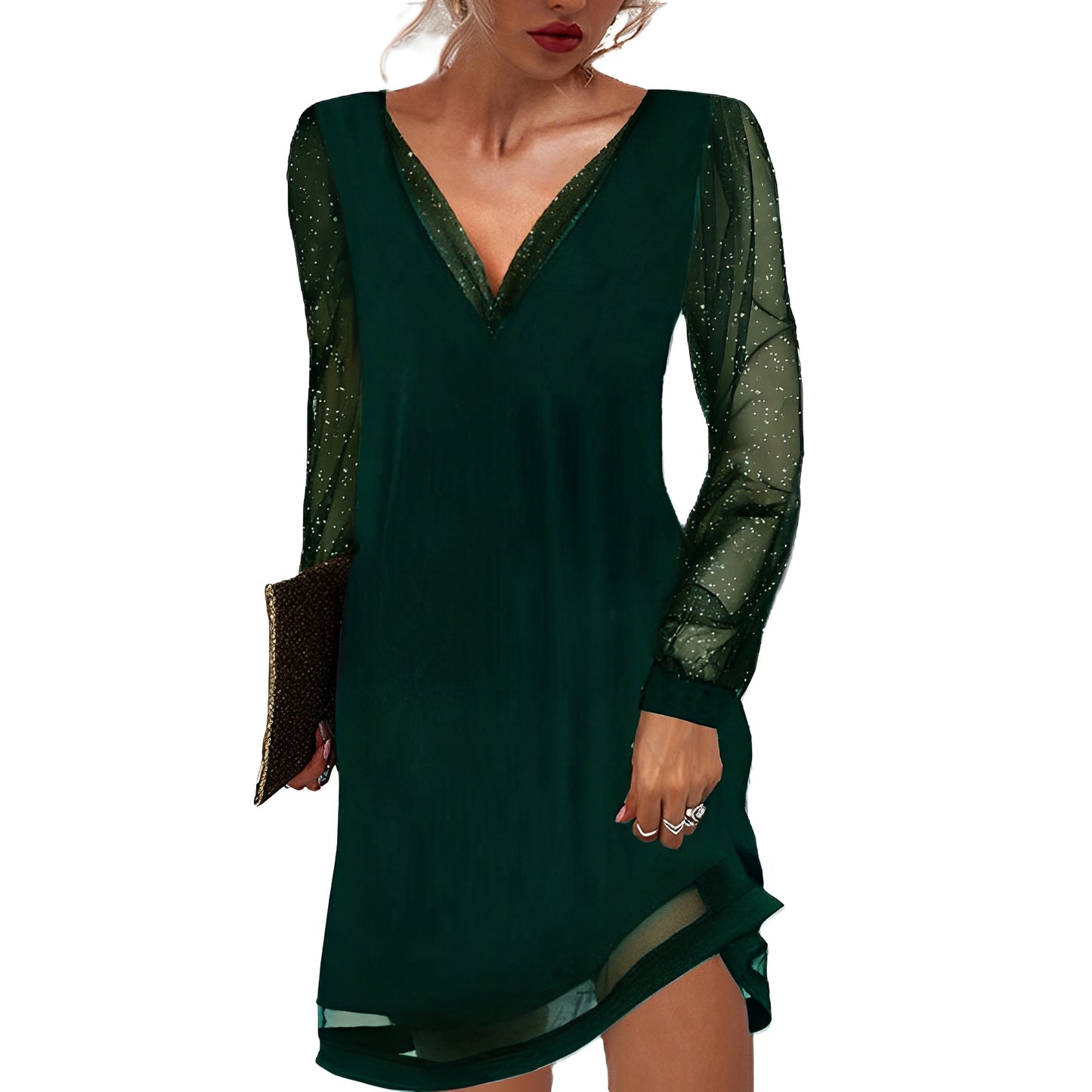 Annalee - Elegantes Kleid mit transparenten Ärmeln für Damen