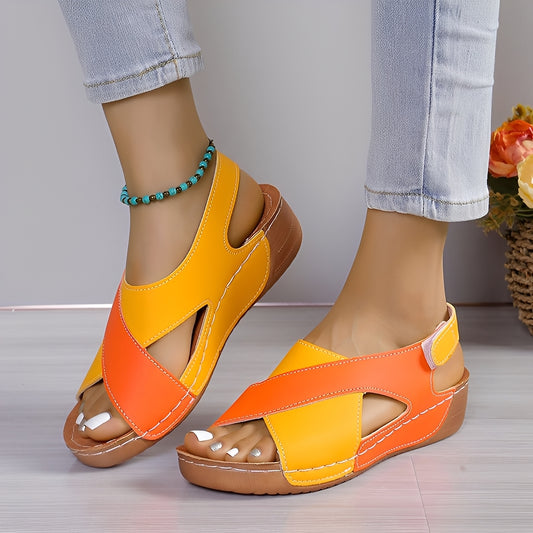 Clarissa - Lässige Keilabsatzsandalen mit Kreuzriemen für Damen