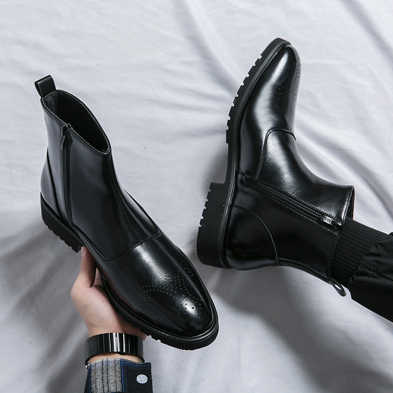 Kennith - Lässige, elegante Chelsea-Stiefel aus Leder für Herren