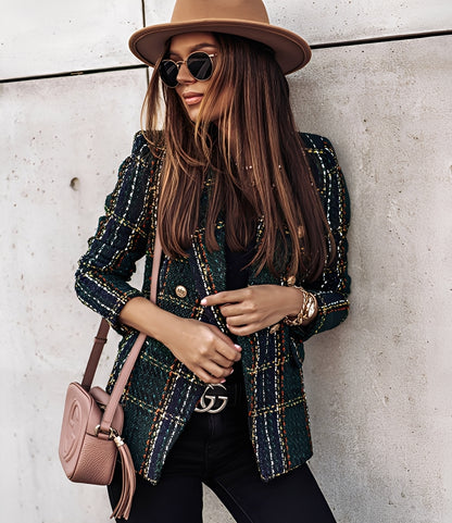 Cheri - Stilvoller, schmal geschnittener Blazer mit Karomuster für Damen