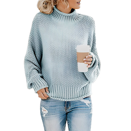 Evalyn - Lässiger Strickpullover mit hohem Kragen für Damen