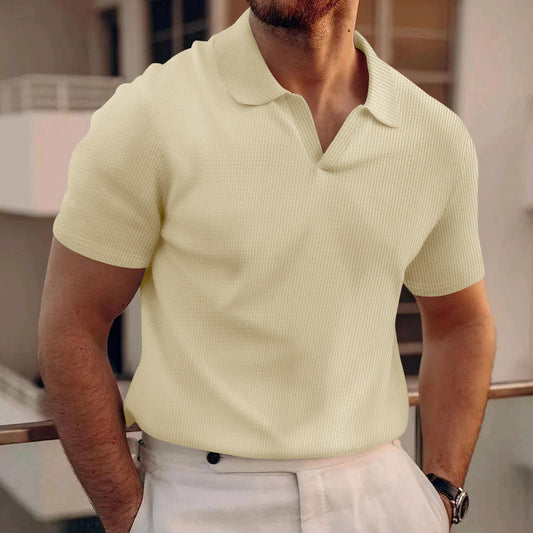 David - Schlichtes Waffel-Poloshirt für Herren