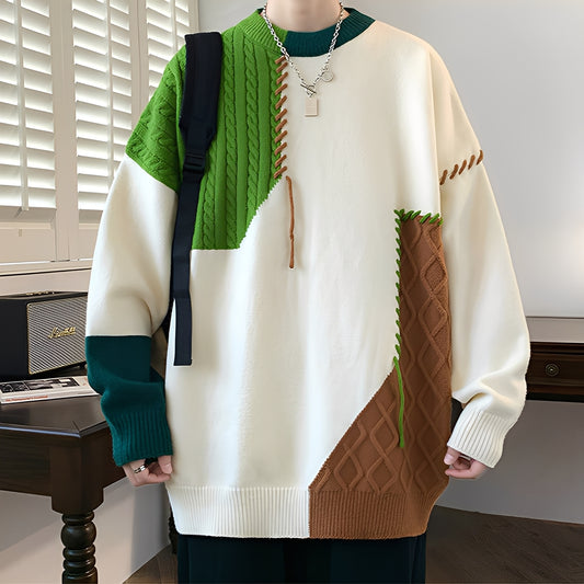 Curtis - Stilvoller Fleece-Pullover mit Farbblock-Design für Herren