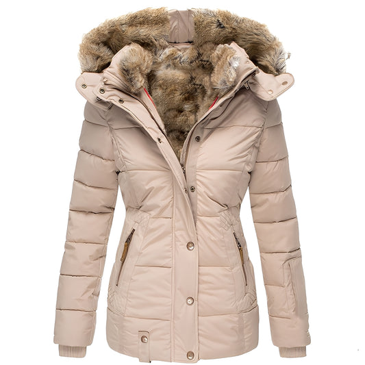 Odelia - Stilvolle, schmale Jacke mit Pelzkragen für Damen