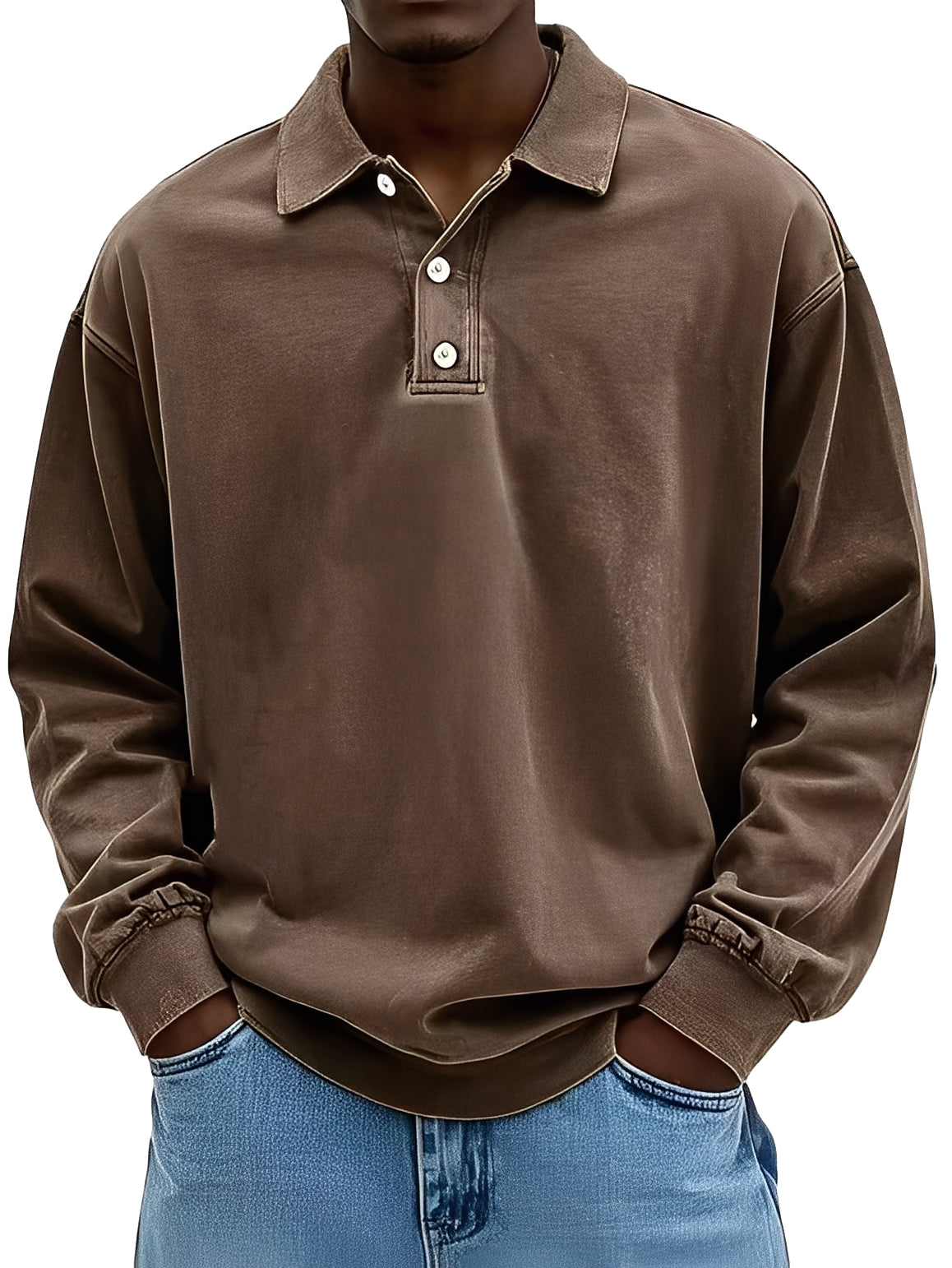 Clayton - Klassisches Langarm-Poloshirt für Herren