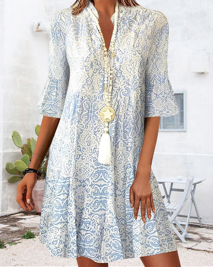 Jhanna - Damen Elegantes Print Kleid