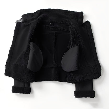 Yasmine - Warme Bikerjacke aus Lammfell für Damen