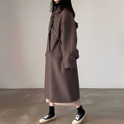 Estelle - Klassischer einreihiger Wollmantel für Damen