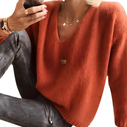 Dorris - Lässiger, schlichter Pullover mit langen Ärmeln für Damen