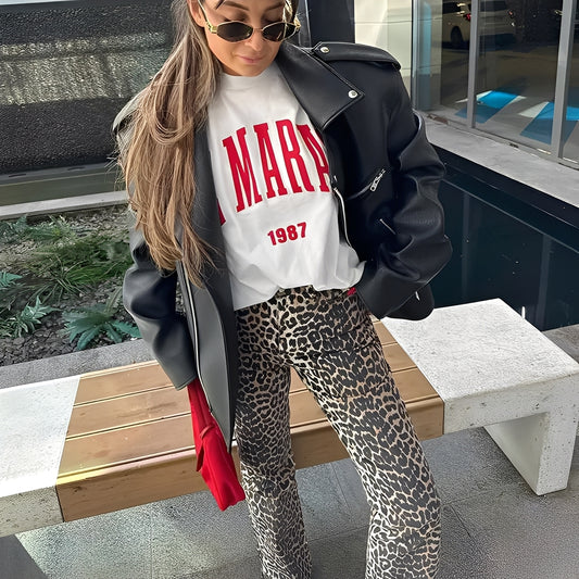 Rowanne - Klassische Hose mit weitem Bein und Print für Damen