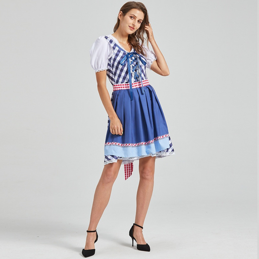 Rowina - Klassisches kariertes Oktoberfest-Dirndlkleid für Damen