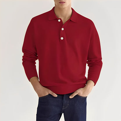 Zavier - Lässiges Langarm-Poloshirt für Herren