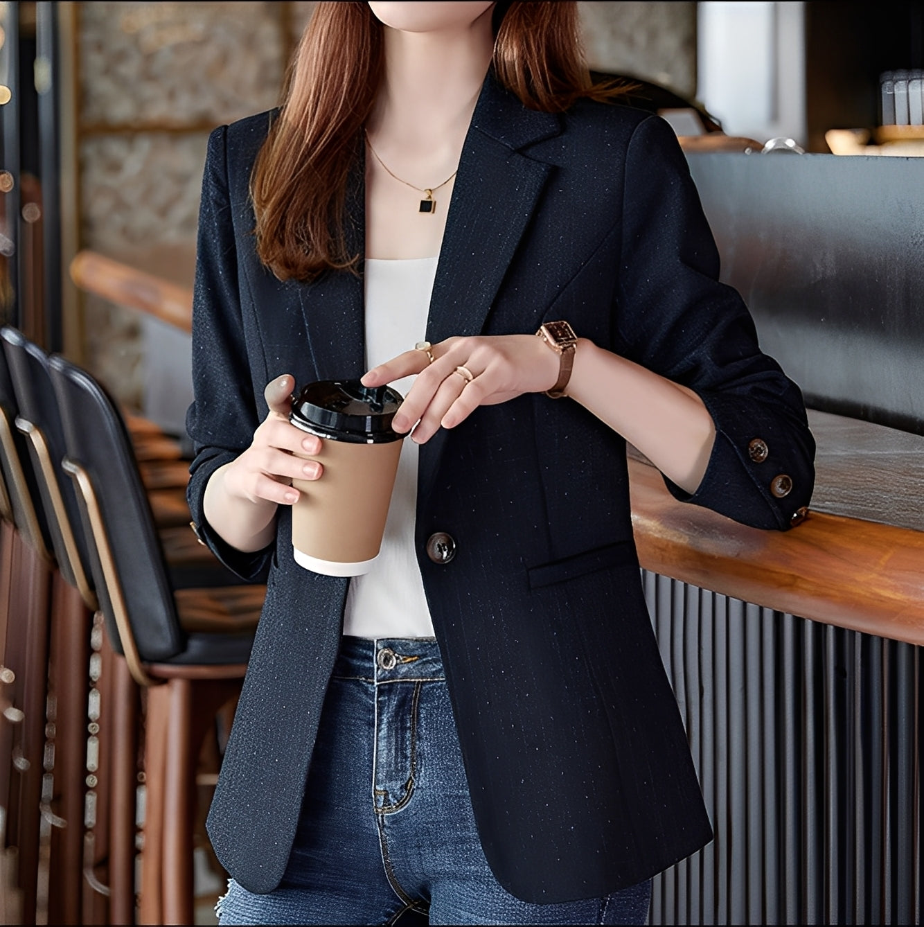 Claudia - Eleganter Blazer mit Karomuster für Damen