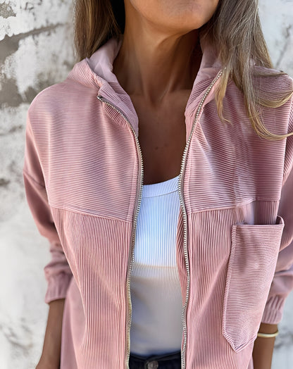 Gillian - Lässige Cordjacke mit Kapuze für Damen