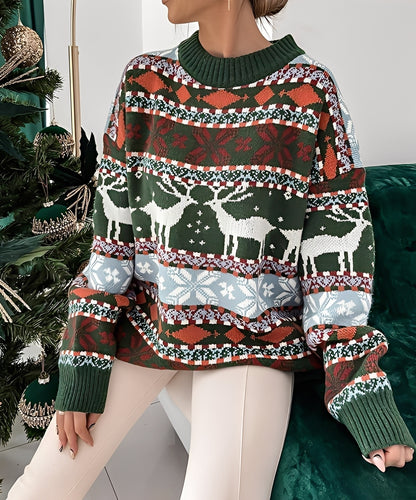 Carolina - Bequemer Pullover mit Weihnachtsmotiv für Damen