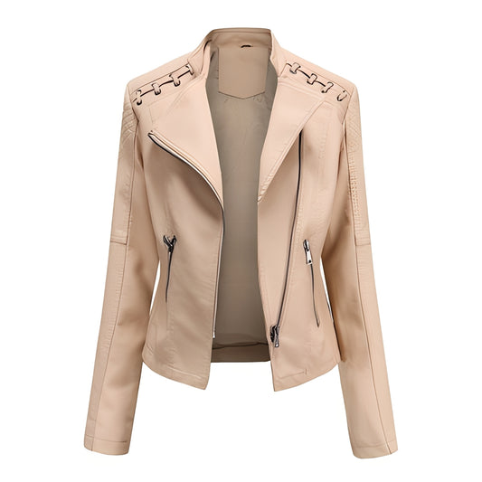 Narelle - Stilvolle, schmale kurze Lederjacke für Damen