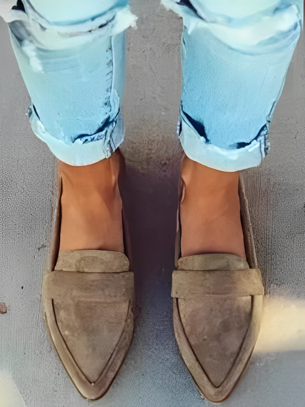 Christal - Elegante Wildleder-Loafer mit spitzer Zehenpartie für Damen