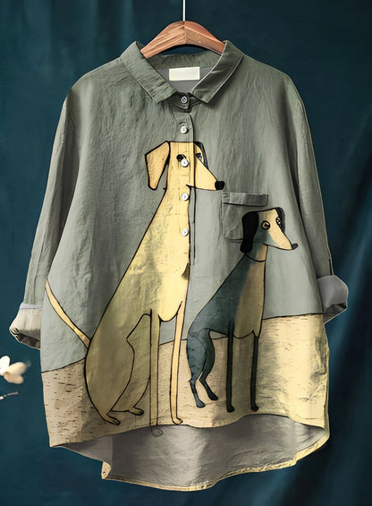 Eyden - Damenbluse mit langen Ärmeln und kreativem Design