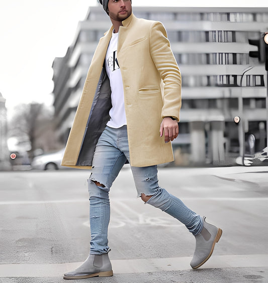 Cordell - Lässiger langer Wollmantel für Herren