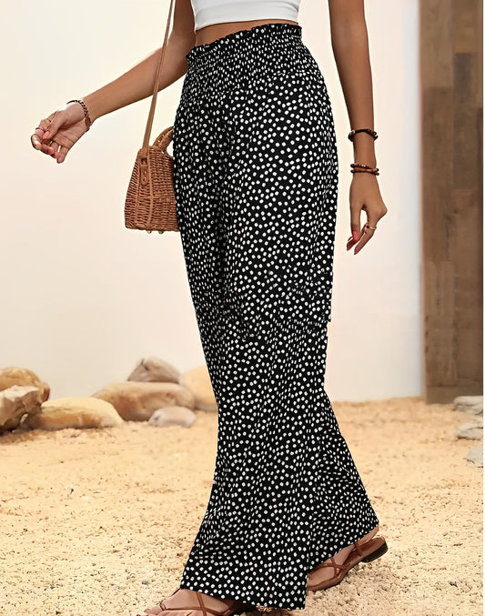 Katherine - Damenhose mit Punkten und weitem Bein